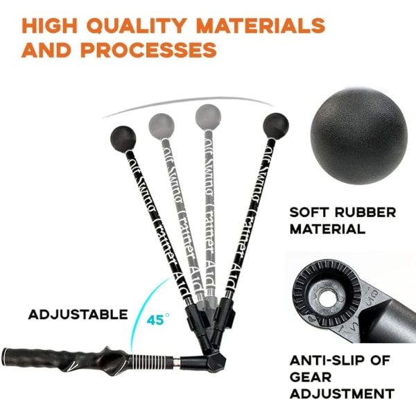 Golf Swing Trainer, Fällbar Golf Swing Träningshjälp Stick, Förbättra Hinge Underarm Rotation Justerbar