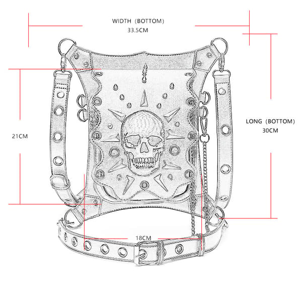 Steampunk midjeväska Fanny Pack Skull Läder Lår Ben Höft H