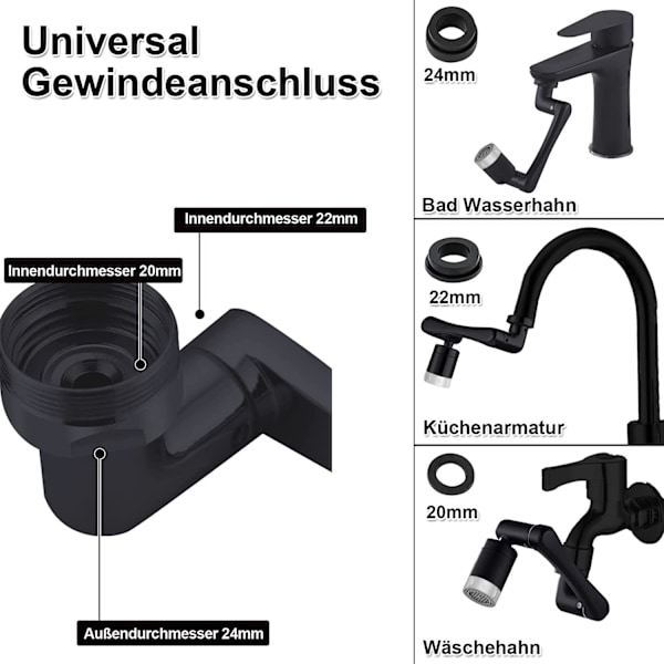 Hane, Haneforlænger, Køkkenhane Adapter, Køkkenhane E