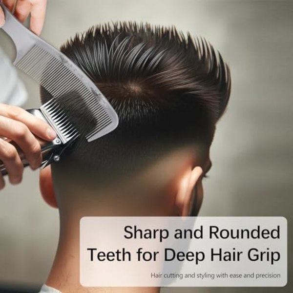 S-formad Barber Clippers Kamset i Svart, Vit, Grå: Perfekt för Professionella Hårsnitt och Styling, Ergonomisk Platt Topp