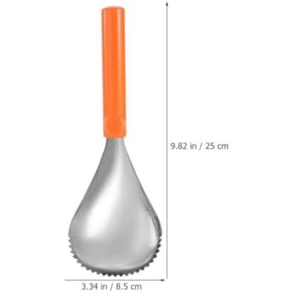25x8,5cm Takket Ske Frugt Kernefjernere Frugt Skraber Græskar Kernefjernere Ske Græskar Pulp Separator Pære Stenfjernere Rustfrit