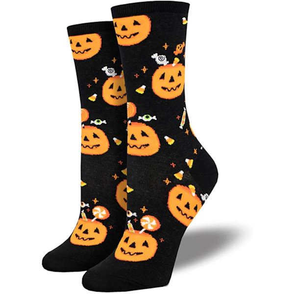 Halloweenstrumpor för kvinnor Pumpastrumpor Galna Roliga Klänningar Färgglada Nyhet Söta Strumpor Halloweenpresenter för Kvinnor Flickor