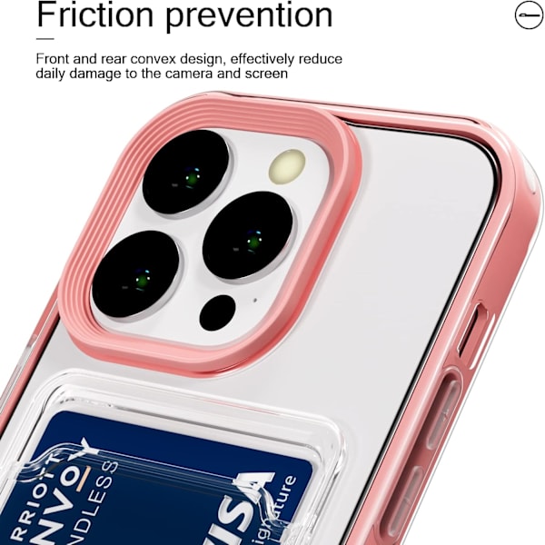 Krystalklar Case til Apple iPhone 16 Pro, Pasform Transparent Blød Bagside med Indbygget Slank Kortlomme Pung Cover Drop P