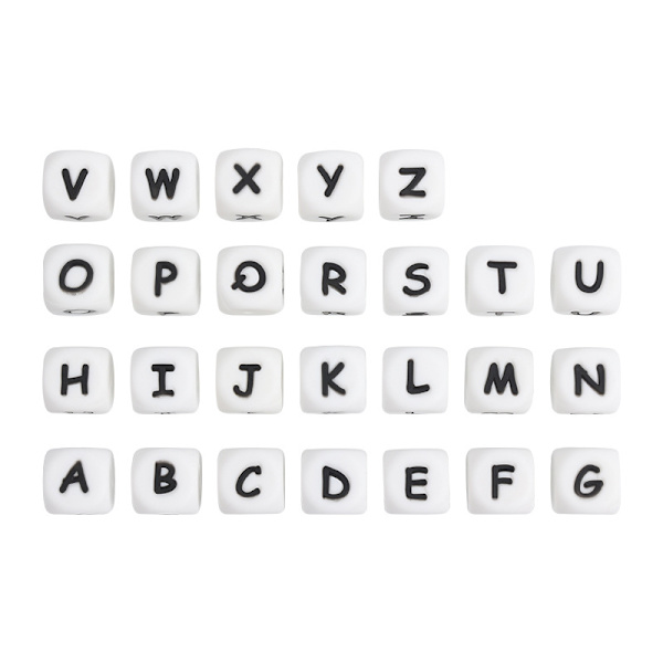 156 Alphabetperler \"A-Z\" Akryl Kvadratiske Perler Blandet