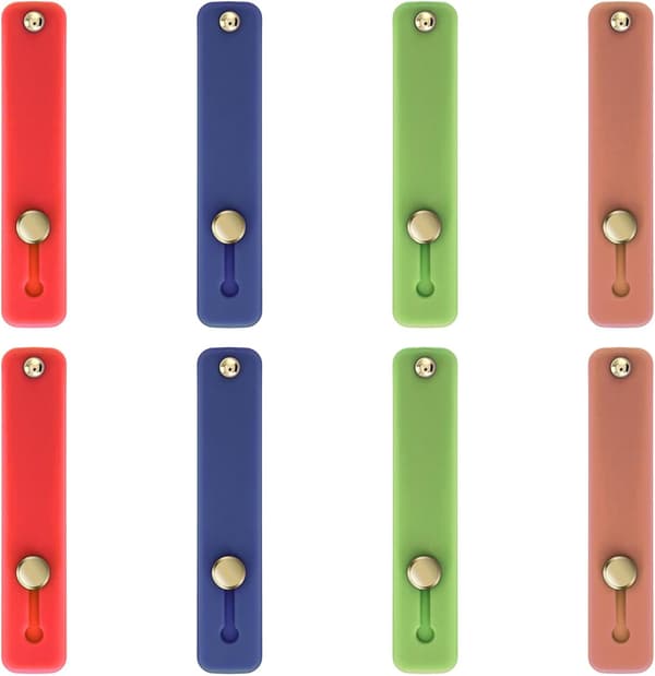 Telefonhandgrepp med slinga 8 st Silikon Telefonremmar Limmande Push-Pull Fingergrepp Skydd Slinga Dekal Stretch Poc