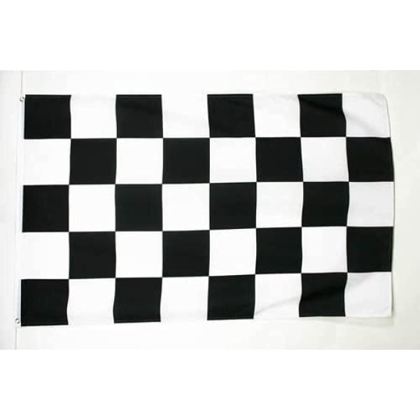 Sort-hvid ternet flag - 96x64 cm - Ternet flag - Auto
