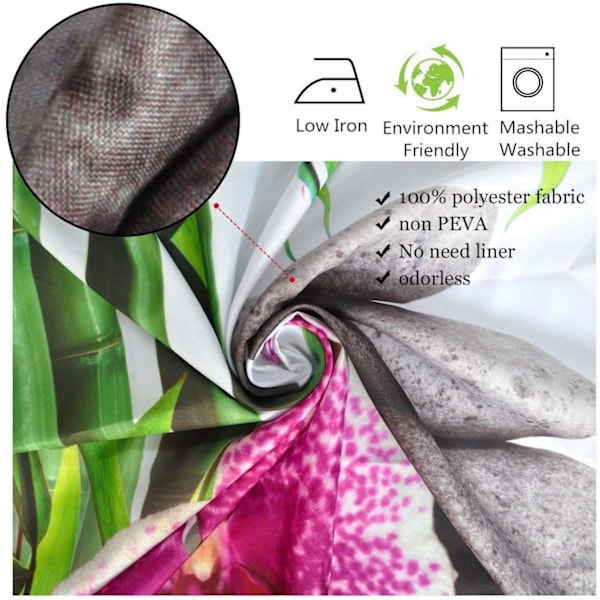 Duschdraperi Indisk Spa Zen Buddha Vatten Yoga Polyester Vattentät