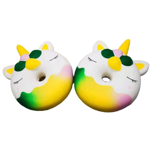 2-pack 6 tum stora Squishies Jumbo Unicorn Donut Kawaii Mjuk Långsam