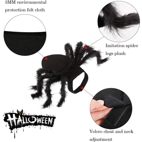 Halloween-koirien ja -kissojen asu, karvainen jättimäinen simulointihämähäkki, lemmikkieläinten asut, cosplay-asu