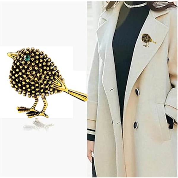 Retro Spurvefugl Broche Nål til Piger Kvinder Mode Sød Dyre Corsage Reversnål til Kjoler Dragter Tøj Smykketilbehør