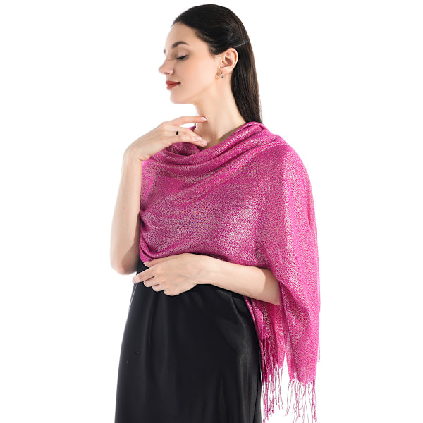Bröllopssjal och omslag för damer, glitter, metallisk festklänning, scarf med fransar.