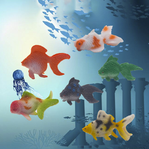 24 stk simulering sød lille guldfisk model legetøj dyr solid