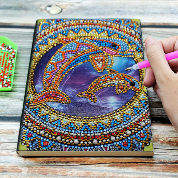 Specialformet notesbog med DIY diamantmaleri (stil 13)