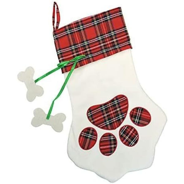 Personlig Julstrumpa 18\" Hundtass Julstrumpor Julgran Dekoration Ornament Godis Presentpåse för Semestergran