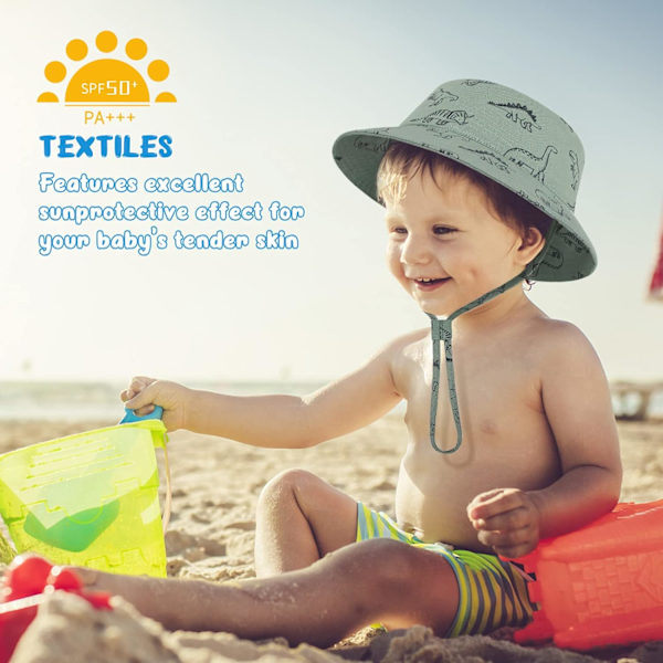Baby solhatt solskydd hatt för baby pojkar flickor barn sommar hink hatt UPF 50+