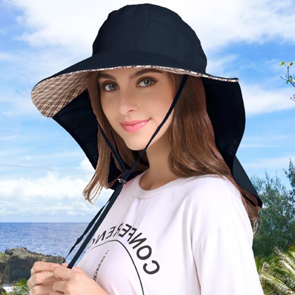 Kvinder Solhat Mænd UV-beskyttelse Bucket Hat Åndbar Blød L