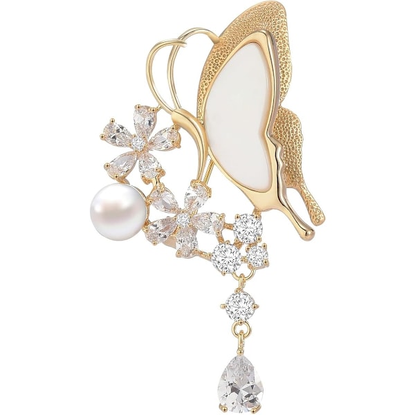 Dyrebrosje Insekt Fugl Brosjer Perle Rhinestone Krystall Brosje 18k Forgylt Reversnåler Smykker Gaver Bursdagsgave