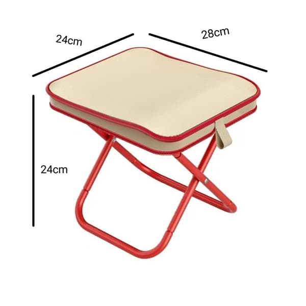 Bærbar foldbar campingstol, foldbar campingstol, udendørs foldestol, 90 kg bæreevne (rød)