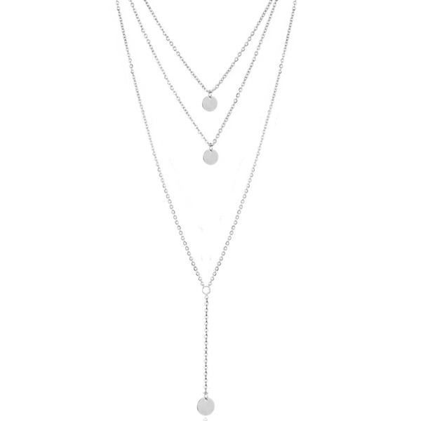 Fashion Flerskiktat Halsband Mynt Hänge Halsband Kedja Charm