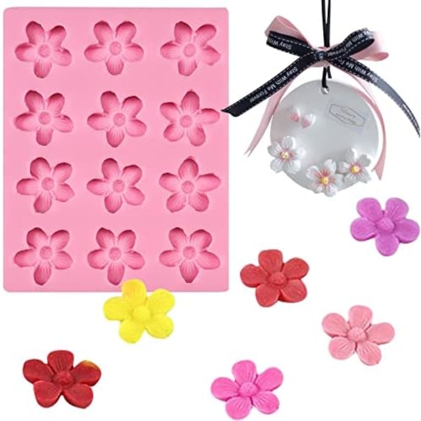 Blomster Fondantforme, Blomme Kirsebærblomst Kagedekoration Silikonform