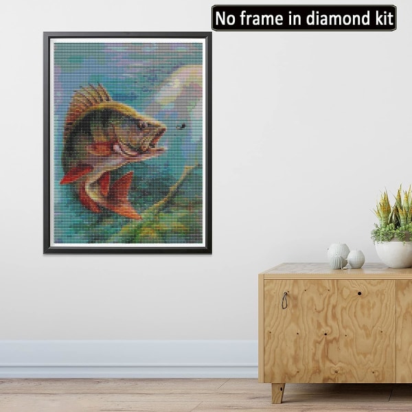 30x40cm 5D Diamantmaleri Fisk, DIY Diamantmaleri Anima
