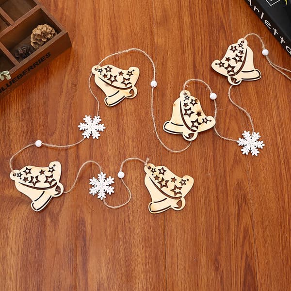 4 st julgransprydnader klockor, vita snöflingor, jul