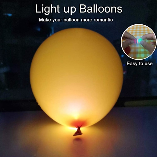 100 stk LED ballonglys, mini runde ballonglys, vanntette små LED-lys, lang standby-lys for