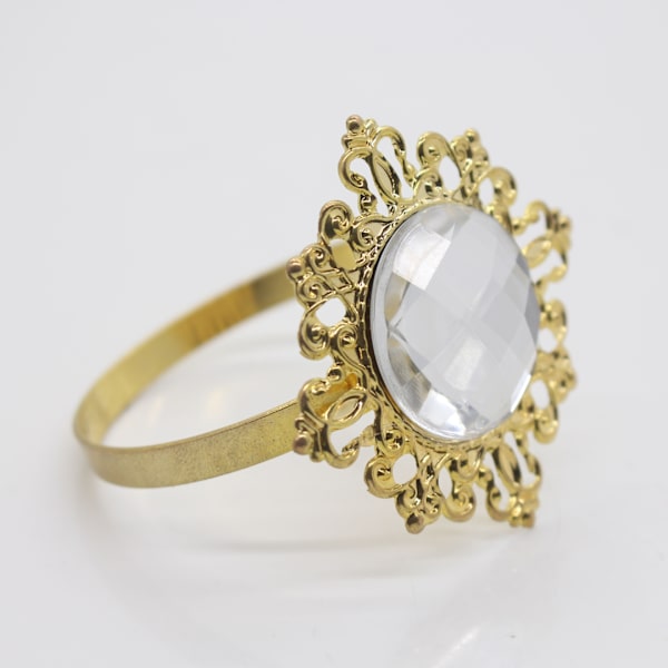 12 stk. guld Crystal Servietringe