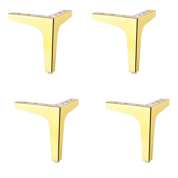 (15cm) Sett med 4 gullmetall trekant sengben DIY møbelben med skruer