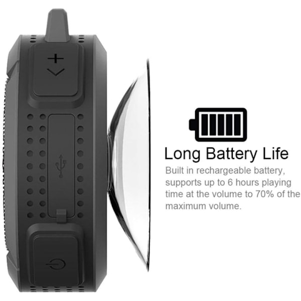 Bluetooth-højttaler, bærbar Bluetooth-højttaler, håndfri brusebadshøjttaler, Bluetooth-højttaler, vandtæt S