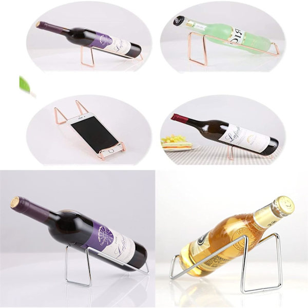 2 stk. Metall Vinstativ Benkeplate, Ferdiglaget Vinstativ Organizer Metall Flaskeoppbevaring Bordplate Holde