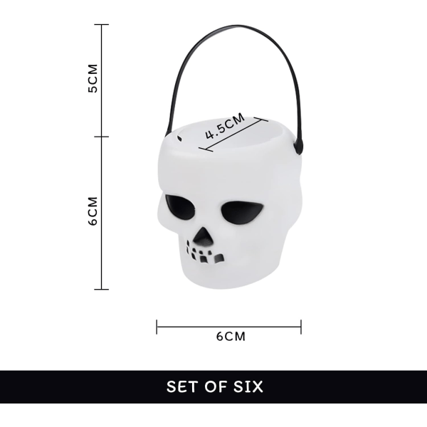 6 kpl Mini Halloween-karkkikuppi, Halloween-karkkikuppi, Kallokarkkikuppi, Karkkipurkki kahvalla,