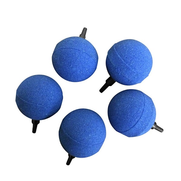 （Blå）5 stk 5 cm kuleformede luftdiffusorer oksygensten for akvariumdam