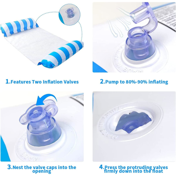 MH-Svømmebasseng Float, 2 PCS 4 i 1 Basseng Float, Oppblåsbar Float
