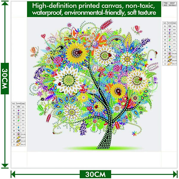 5D Diamantmålningssats 30 x 30 cm för vuxna, Diamond Painting Kits, Diamond Painting Complet,D