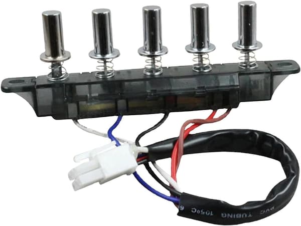 (12×2.2×0.3cm) Emhætte Trykknap Switch, Emhætte Tastatur Switch, Holdbar og Stærk Emhætte Switch, Trykknap Switch, 5 Trykknapper