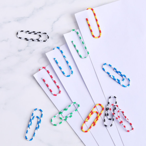 Colorful Stripe Paper Clips, 480 Pack 1.1 Inch (28mm) Paper