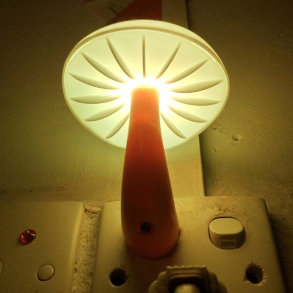 Sensor LED Natlampe Stikkontakt Væghængt Lampe, Energibesparende Natlys Sød Svampe Natlys til Voksne Børn Soveværelse,Ba