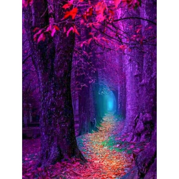 30 x 40 cm ,forêt violet Diamantmaleri Broderie Diamant Pe