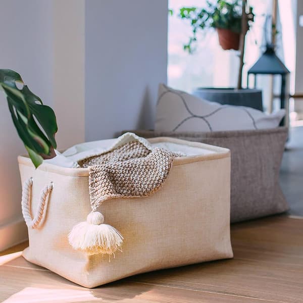 Tygförvaringslåda, 1-pack (ljus khaki, liten)