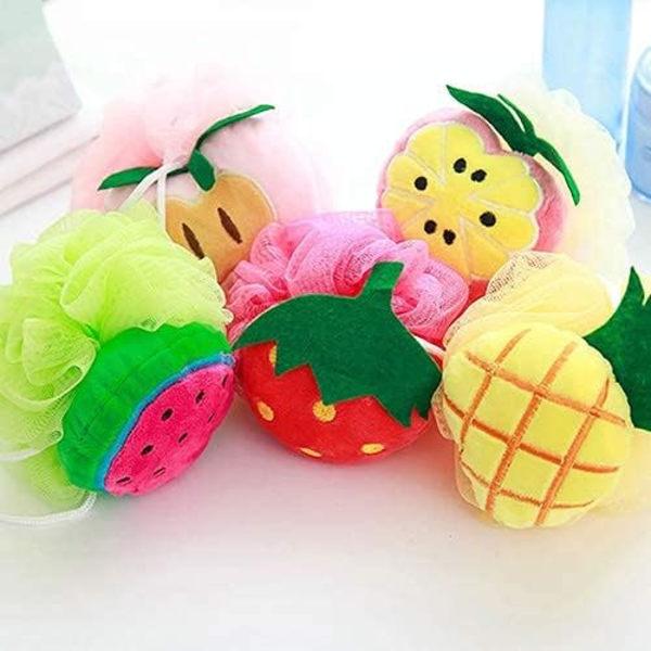 Gul Ananas Mjuk Fruktformad Badpuff Kroppsfoam Bubbelnätboll Kroppsskrubb Bad Duschsvamp Pouf Loofahs Nät