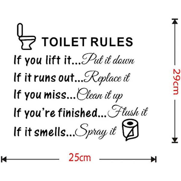 DIY Irrotettavat WC-säännöt Seinätarra Sanoja Pesuhuone Kylpyhuone Tarrat WC Kyltti Vinyyli Taide Sisustus Lapsille Olohuone Kodin Koristeet.
