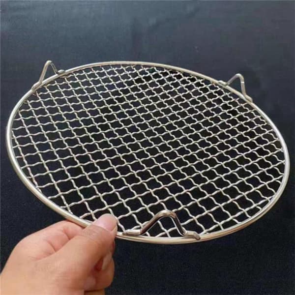 22,5 cm rustfrit stål grillrist - rund BBQ-net med stativ til udendørs camping