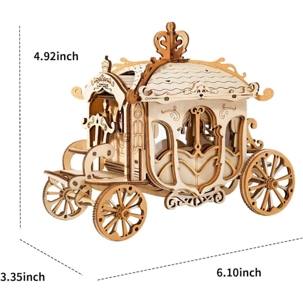 3D Trämodell Kit Vagn Trämodell Kit för Pussel Bygg Craft Kit för Vuxna och Bästa Födelse