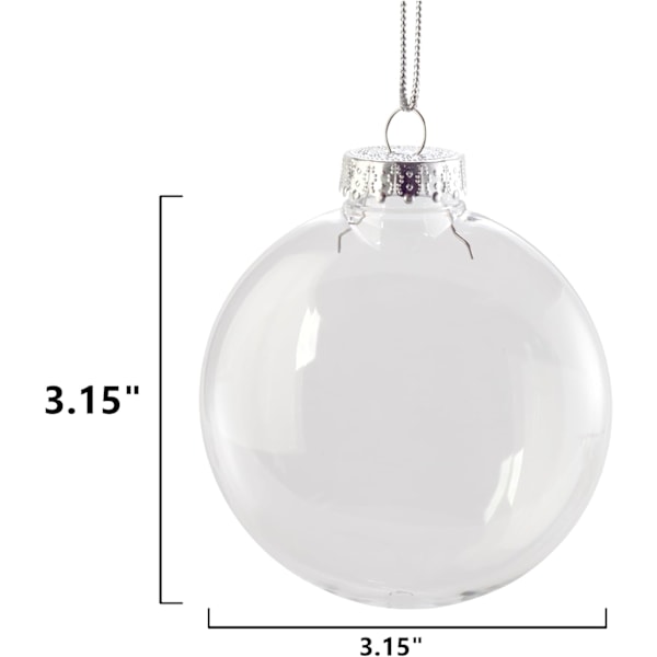 8×8×8cm 80mm (3.15\") Transparenta Plastskivor - Plastprydnader för Hantverk - Fyllbara Runda Skivprydnader - Försträngda