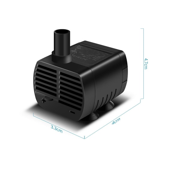 (Hvid) Nedsænkelig vandpumpe, akvariepumpe justerbar 200L/H 3W ultra-stille USB-pumpe til damfisk