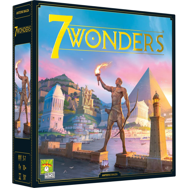 7 Wonders, uusi versio 2020, Unbox Now, lautapeli, 10-vuotiaat ja sitä vanhemmat, 3-7 pelaajaa, 30 minuuttia, F