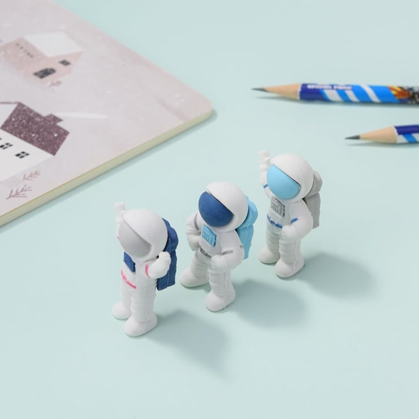 Mini Astronaut Viskelæder til Børn, 3D Puslespil Viskelæder til Drenge og Piger, Sjove Viskelæder til Skoleforsyninger Præmiegaver Fest