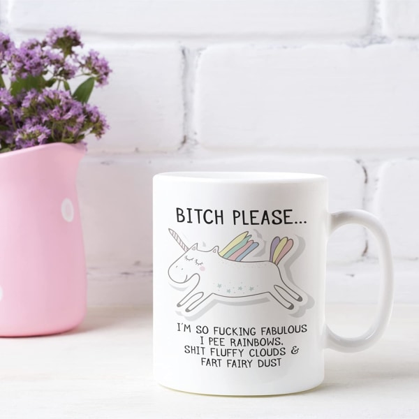 Bitch Please I'm So Fabulous Unicorn Ceramic Mug Novelty Office Birthday Christmas Coffee Gift Tea C