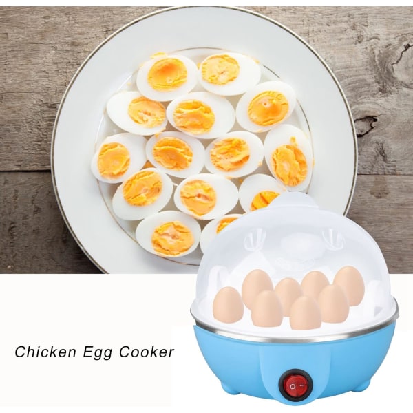 (EU PLUG Blue) Gaveeggkoker - Elektrisk eggkoker - Kyllingeggkoker Make Up til 7 store kokte E